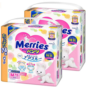 Kao花王 Merries 裤型纸尿裤 M74*2袋( 6-11kg )