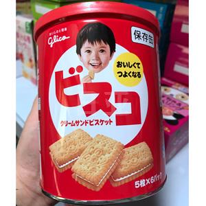 Glico格力高 小麦胚芽纤维乳酸菌夹心饼干 高钙牛奶味 30枚*5盒