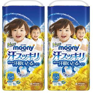 Unicharm尤妮佳 夏季薄款抗菌吸汗拉拉裤 XL34*2包(12~17kg)