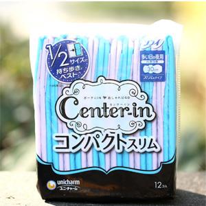 尤妮佳 卫生巾CENTER-IN超薄棉柔夜用30cm12片*2件装