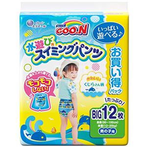 GOO.N大王 男款游泳短裤式纸尿裤XL12枚（12~20kg）