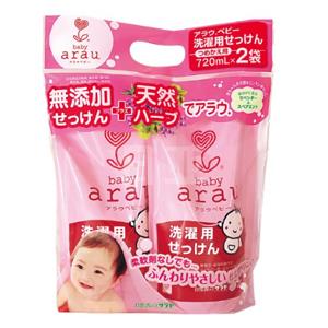 日本arau亲皙宝贝无添加植物婴儿洗衣液 补充替换装 720ml*2个