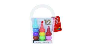 BABY COLOR文鸟幼儿专用牌塔式蜡笔12色装