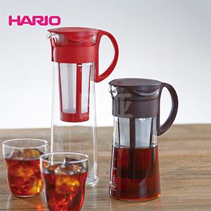 HARIO耐热玻璃家用咖啡壶 带过滤网MCPN-14CBR 1L