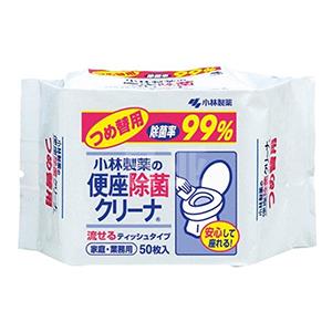 小林制药 马桶便圈清洁消毒可溶湿巾替换装 50枚