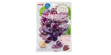 明治meiji 浓缩100%果汁葡萄水果软糖QQ糖 51g×10袋