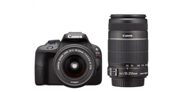 Canon 佳能 EOS Kiss X7（100D）双镜头单反套机（18-55/55-250mm） 黑色