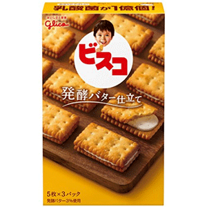 glico固力果乳酸菌发酵黄油香草奶油夹心饼干 15枚*10盒