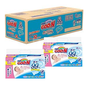 GOO.N大王 湿纸巾替换装 70片*12包