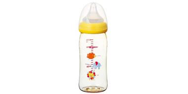 Pigeon 贝亲ppsu防胀气宽口径婴儿奶瓶 240ml 黄色