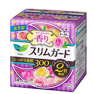 花王乐而雅夜用护翼卫生巾30cm*14枚 玫瑰香