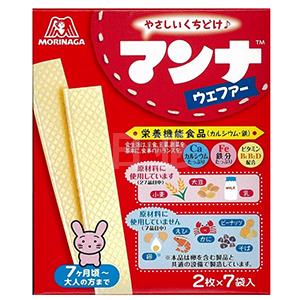 森永制药婴儿辅食高钙磨牙饼干威化饼14枚（2枚×7袋）*6箱