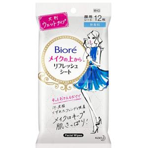 Biore碧柔 夏日妆面恢复吸油湿纸巾12片 无香