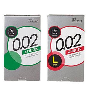 JEX ix 002中/大号防过敏超薄安全套0.02mm 6只装