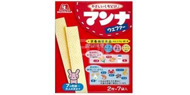 森永婴儿辅食高钙磨牙饼干威化饼（2个×7袋）*6箱