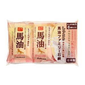 Pelican超保湿马油美肤洁面石碱皂 80g*6个 淡雅花香