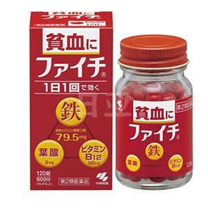 小林制药 贫血补铁叶酸血红蛋白 120粒