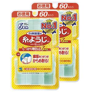 小林制药 成人牙线 6根细线配合不易断 60支*2包