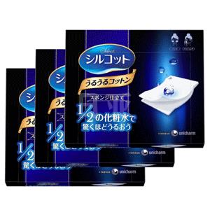 补货！Unicharm尤妮佳1/2化妆棉 40枚*3盒
