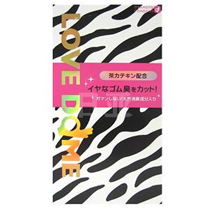 冈本Love Dome斑马纹绿茶4倍润滑消炎安全套 12只装