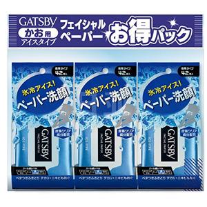 GATSBY杰士派 男士冰霜洁面湿纸巾 42枚*3个