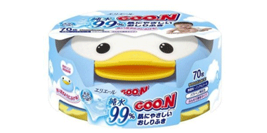 呆萌小鸭：Goon大王婴儿99%超柔水润企鹅盒装湿巾70枚