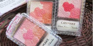 日亚开架第一：Canmake花瓣雕刻五色腮红 珠光六色可选