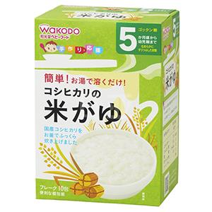 Wakodo和光堂 宝宝辅食高钙纯白米糊 5g*10袋 *6盒