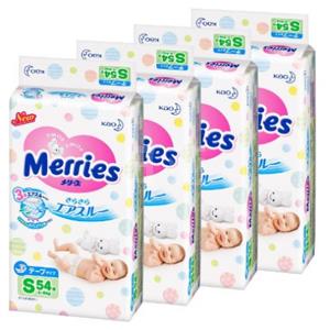 花王 Merries妙而舒S码纸尿裤 216枚(54枚×4)