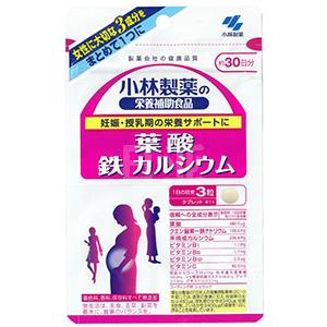 小林制药 孕妇用叶酸 钙铁精华片90粒