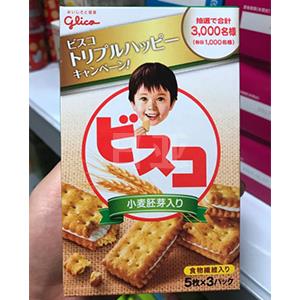 Glico固力果 小麦胚芽乳酸营养夹心饼干 15枚*10盒