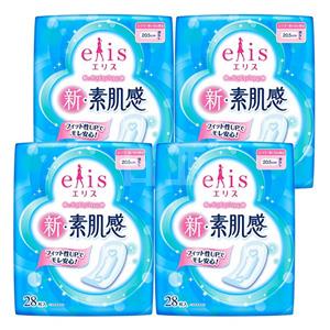 大王 怡丽新素肌感无翼型日用卫生巾  20.5cm*28片*4包