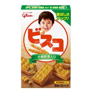glico格力高 儿童乳酸菌奶油夹心饼干 15枚×10箱