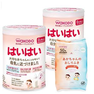 Wakodo和光堂 婴幼儿1段奶粉 810g*2罐+赠湿巾