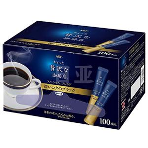 AGF 奢华特选混合口味速溶无奶无糖纯黑咖啡粉 100条