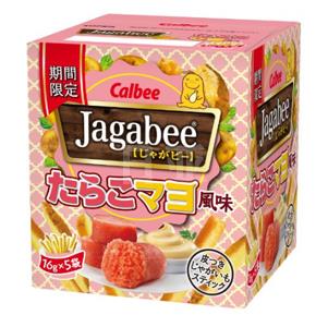 Calbee卡乐比 Jagabee薯条 咸明太鱼子蛋黄酱风味，80g*12盒