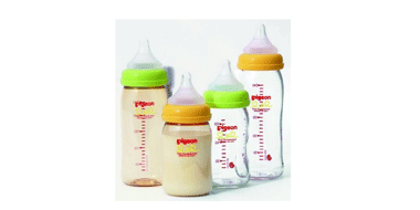 Pigeon贝亲母乳实感宽口径耐热玻璃奶瓶240ml 绿色款