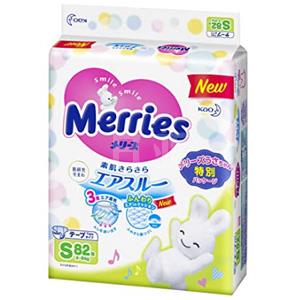 补货！日亚限定版 花王Merries 纸尿裤 S82( 4 ~ 8kg )