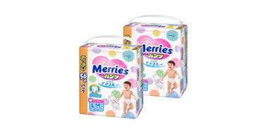KAO花王 Merries L56 拉拉裤 男女通用 112枚（56枚*2包）适合9~14kg